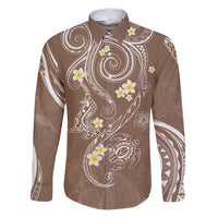 Polynesia Tribal Family Matching Puletasi and Hawaiian Shirt Mocha Plumeria Tentacles