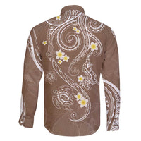 Polynesia Tribal Family Matching Tank Maxi Dress and Hawaiian Shirt Mocha Plumeria Tentacles