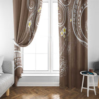 Polynesia Tribal Window Curtain Mocha Plumeria Tentacles