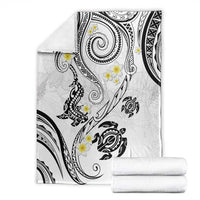 Polynesia Tribal Blanket White Plumeria Tentacles