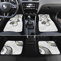 Polynesia Tribal Car Mats White Plumeria Tentacles