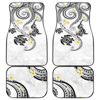 Polynesia Tribal Car Mats White Plumeria Tentacles