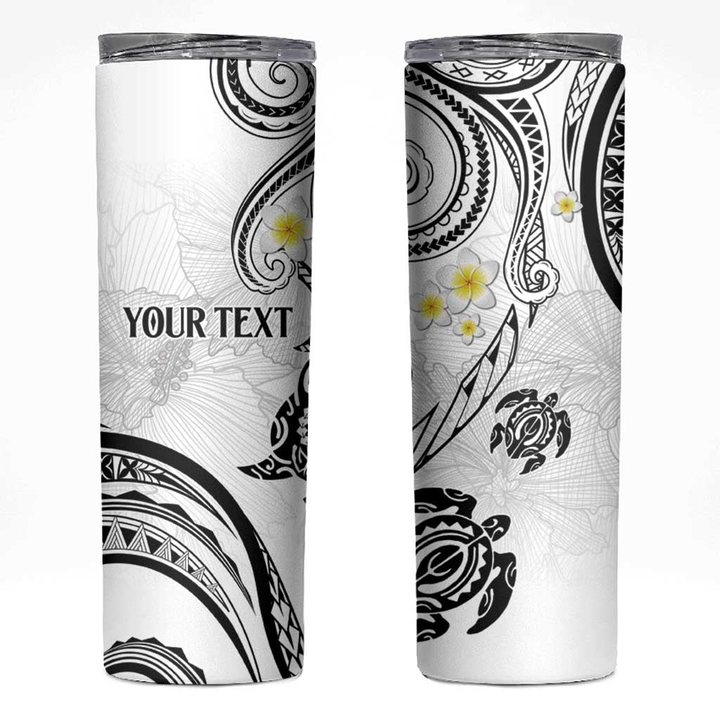 Polynesia Tribal Skinny Tumbler White Plumeria Tentacles