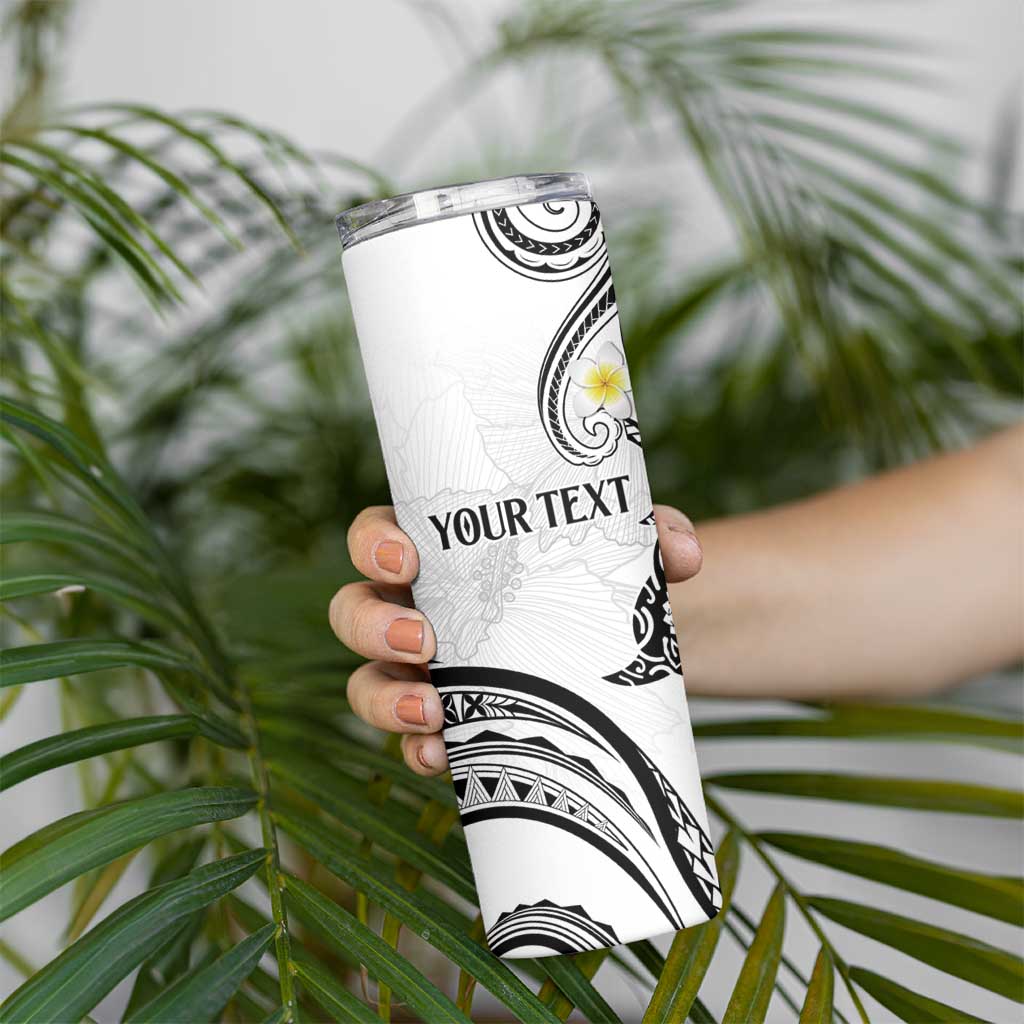 Polynesia Tribal Skinny Tumbler White Plumeria Tentacles