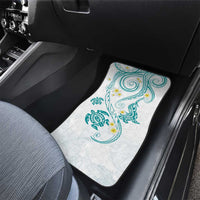 Polynesia Tribal Car Mats Teal Plumeria Tentacles