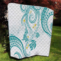 Polynesia Tribal Quilt Teal Plumeria Tentacles LT7 - Polynesian Pride