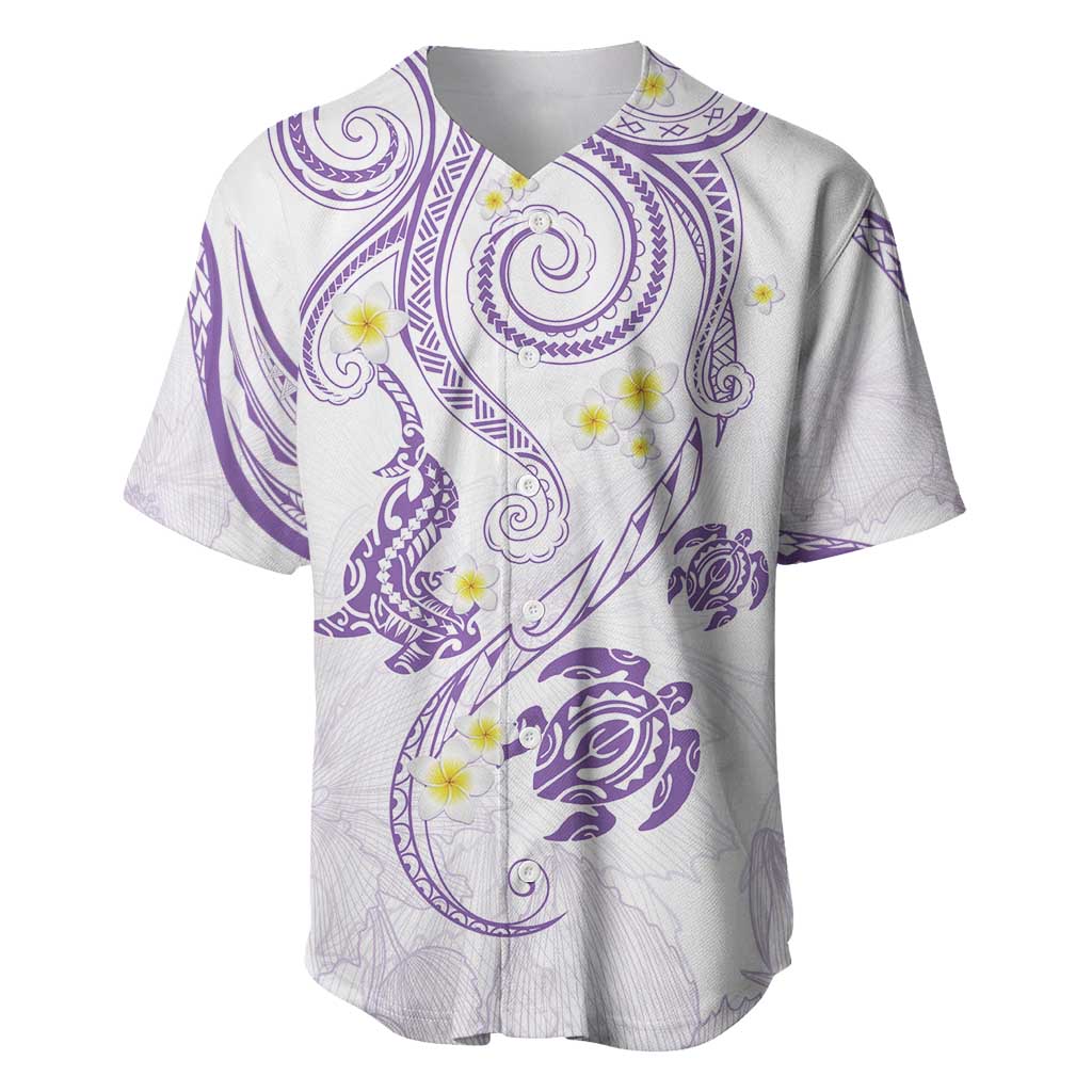 Polynesia Tribal Baseball Jersey Lilac Plumeria Tentacles LT7 Lilac - Polynesian Pride