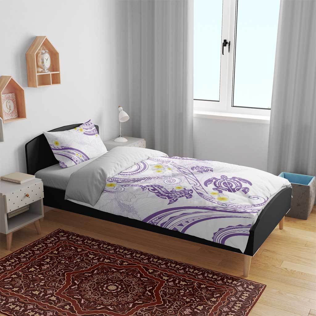 Polynesia Tribal Bedding Set Lilac Plumeria Tentacles