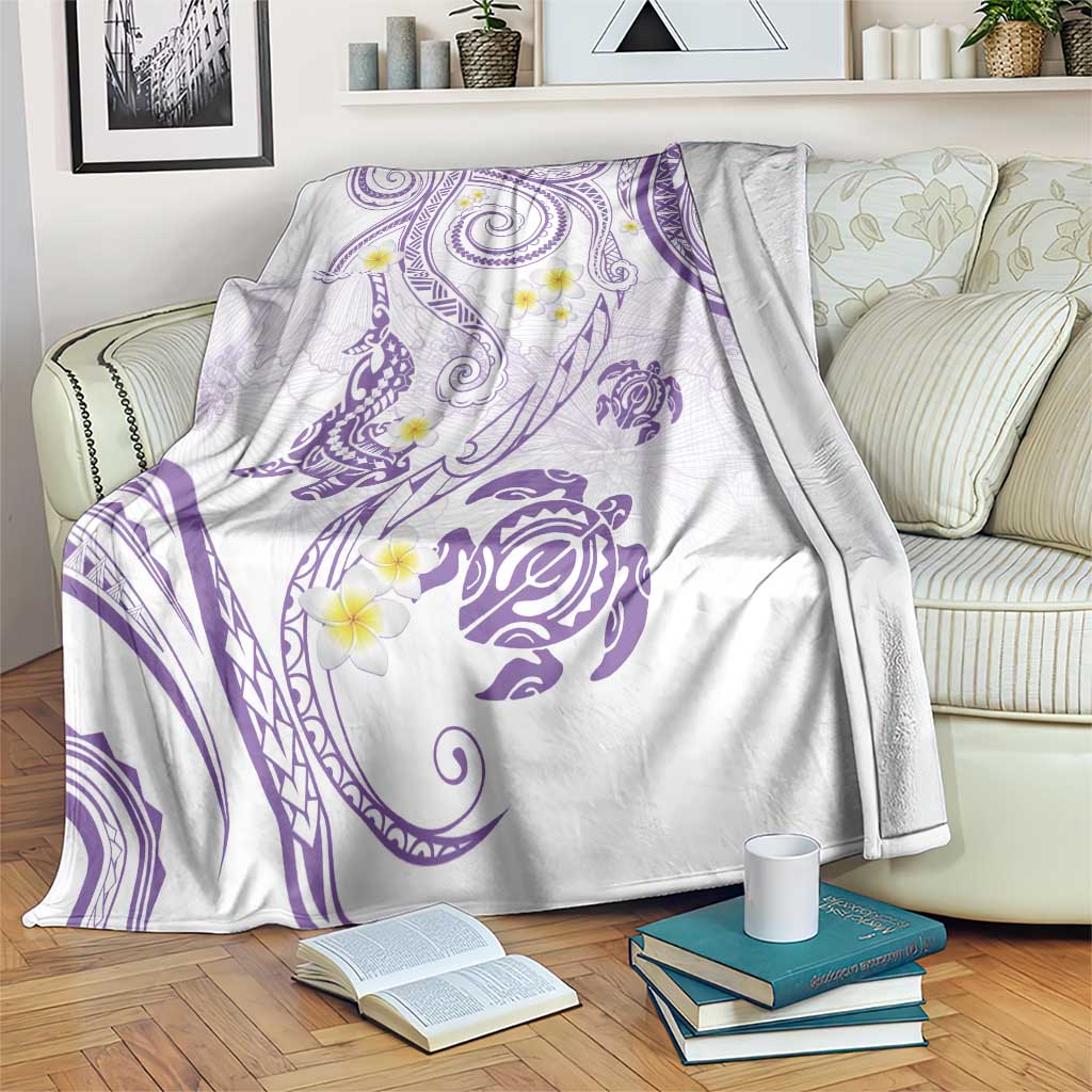 Polynesia Tribal Blanket Lilac Plumeria Tentacles