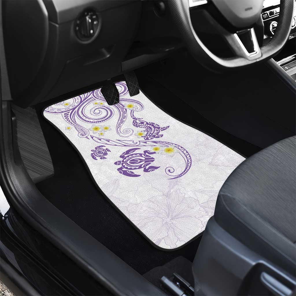 Polynesia Tribal Car Mats Lilac Plumeria Tentacles