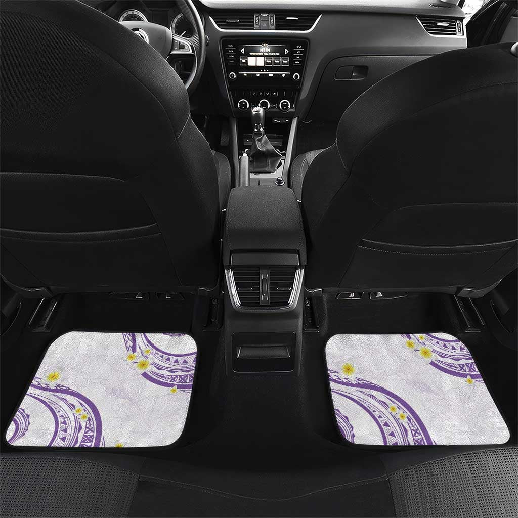 Polynesia Tribal Car Mats Lilac Plumeria Tentacles