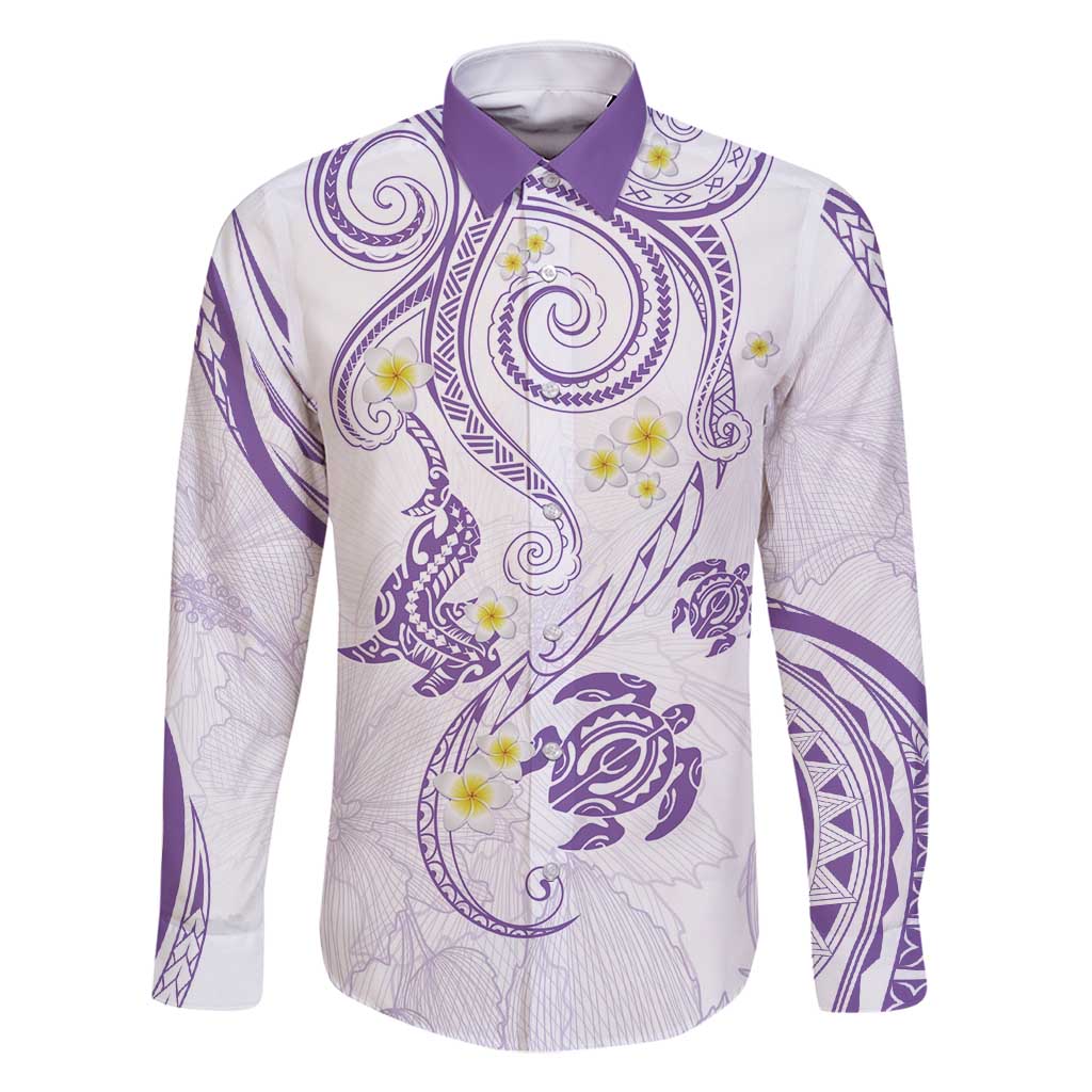 Polynesia Tribal Family Matching Mermaid Dress and Hawaiian Shirt Lilac Plumeria Tentacles