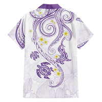 Polynesia Tribal Hawaiian Shirt Lilac Plumeria Tentacles