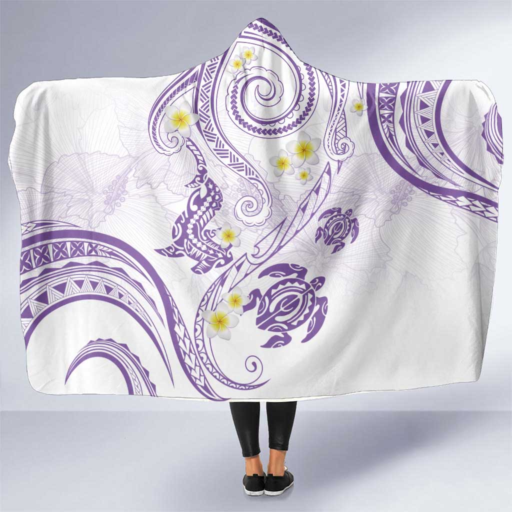 Polynesia Tribal Hooded Blanket Lilac Plumeria Tentacles LT7 One Size Lilac - Polynesian Pride