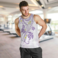 Polynesia Tribal Men Tank Top Lilac Plumeria Tentacles