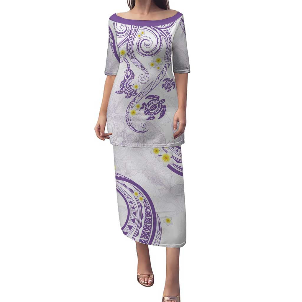 Polynesia Tribal Puletasi Lilac Plumeria Tentacles