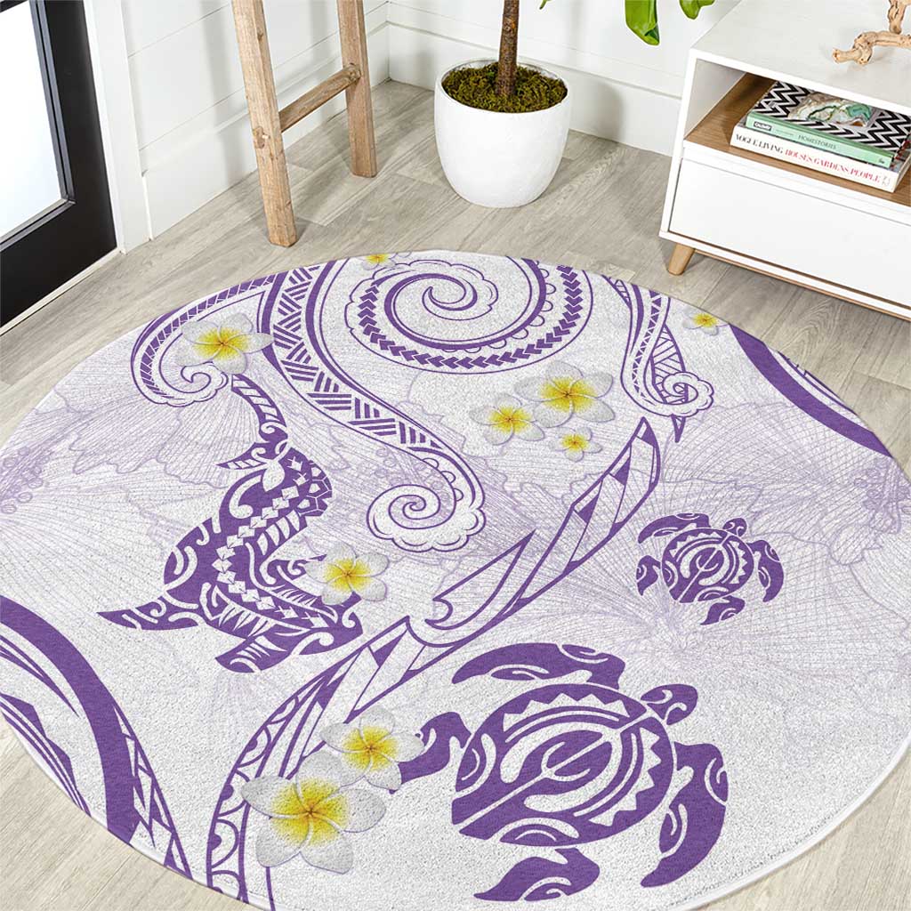 Polynesia Tribal Round Carpet Lilac Plumeria Tentacles LT7 Lilac - Polynesian Pride