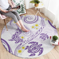 Polynesia Tribal Round Carpet Lilac Plumeria Tentacles LT7 - Polynesian Pride