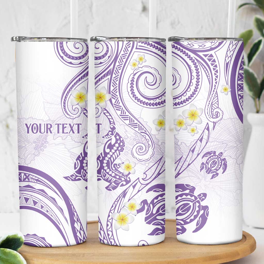 Polynesia Tribal Skinny Tumbler Lilac Plumeria Tentacles