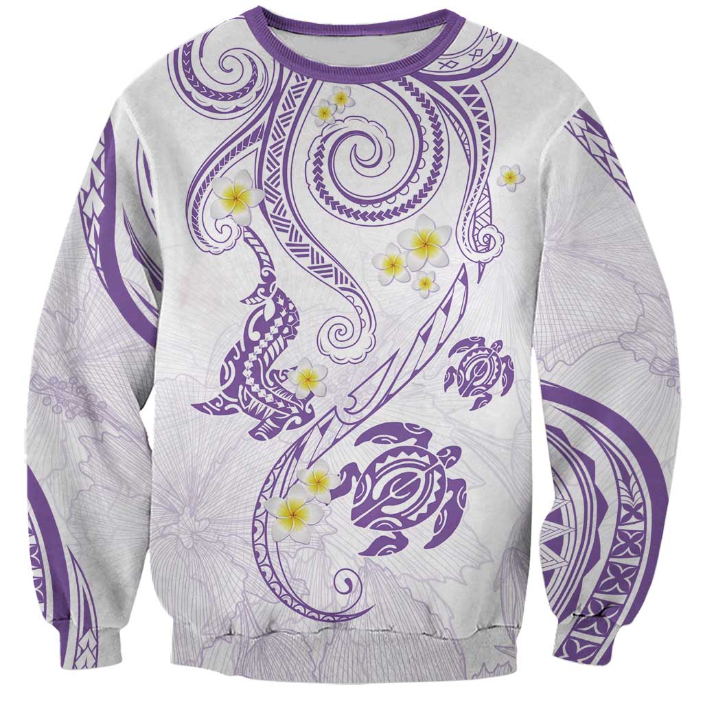 Polynesia Tribal Sweatshirt Lilac Plumeria Tentacles LT7 Unisex Lilac - Polynesian Pride