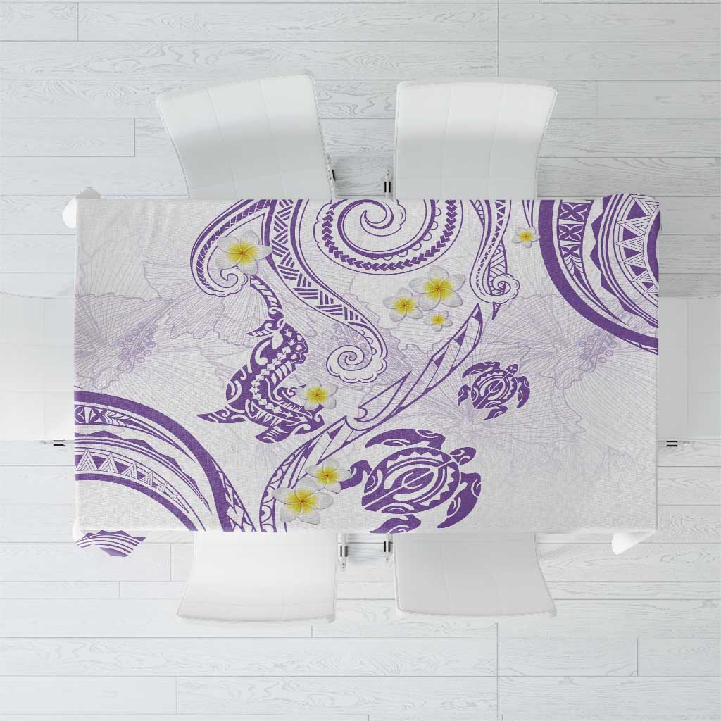 Polynesia Tribal Tablecloth Lilac Plumeria Tentacles