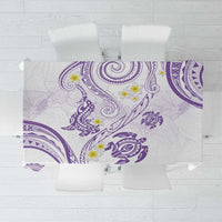 Polynesia Tribal Tablecloth Lilac Plumeria Tentacles