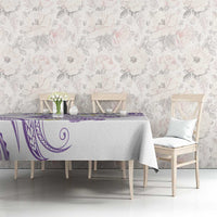 Polynesia Tribal Tablecloth Lilac Plumeria Tentacles