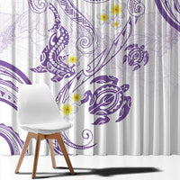 Polynesia Tribal Window Curtain Lilac Plumeria Tentacles