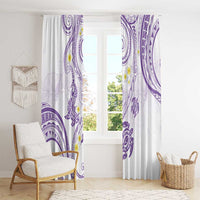 Polynesia Tribal Window Curtain Lilac Plumeria Tentacles