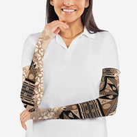 Bula Fiji Plumeria Tagimoucia Salusalu Beige Arm Sleeves Kaiviti Masi LT7 - Polynesian Pride