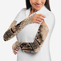 Bula Fiji Plumeria Tagimoucia Salusalu Beige Arm Sleeves Kaiviti Masi LT7 - Polynesian Pride