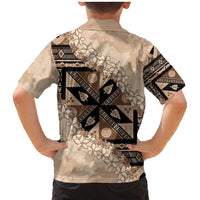 Bula Fiji Plumeria Tagimoucia Salusalu Beige Family Matching Mermaid Dress and Hawaiian Shirt Kaiviti Masi LT7 - Polynesian Pride