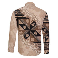 Bula Fiji Plumeria Tagimoucia Salusalu Beige Family Matching Mermaid Dress and Hawaiian Shirt Kaiviti Masi LT7 - Polynesian Pride