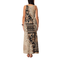Bula Fiji Plumeria Tagimoucia Salusalu Beige Family Matching Tank Maxi Dress and Hawaiian Shirt Kaiviti Masi LT7 - Polynesian Pride