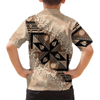 Bula Fiji Plumeria Tagimoucia Salusalu Beige Hawaiian Shirt Kaiviti Masi LT7 - Polynesian Pride