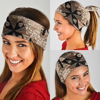 Bula Fiji Plumeria Tagimoucia Salusalu Beige Neck Gaiter Kaiviti Masi LT7 - Polynesian Pride