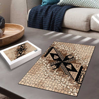 Bula Fiji Plumeria Tagimoucia Salusalu Beige Puzzle Kaiviti Masi - Polynesian Pride