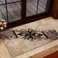 Bula Fiji Plumeria Tagimoucia Salusalu Beige Rubber Doormat Kaiviti Masi LT7 - Polynesian Pride