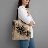 Bula Fiji Plumeria Tagimoucia Salusalu Beige Tote Bag Kaiviti Masi LT7 - Polynesian Pride