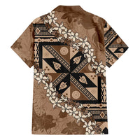Bula Fiji Plumeria Tagimoucia Salusalu Mocha Family Matching Tank Maxi Dress and Hawaiian Shirt Kaiviti Masi LT7 - Polynesian Pride