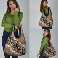 Bula Fiji Plumeria Tagimoucia Salusalu Mocha Grocery Bag Kaiviti Masi LT7 - Polynesian Pride
