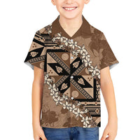 Bula Fiji Plumeria Tagimoucia Salusalu Mocha Hawaiian Shirt Kaiviti Masi LT7 - Polynesian Pride