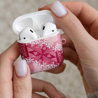 Bula Fiji Plumeria Tagimoucia Salusalu Pink AirPods Case Kaiviti Masi - Polynesian Pride