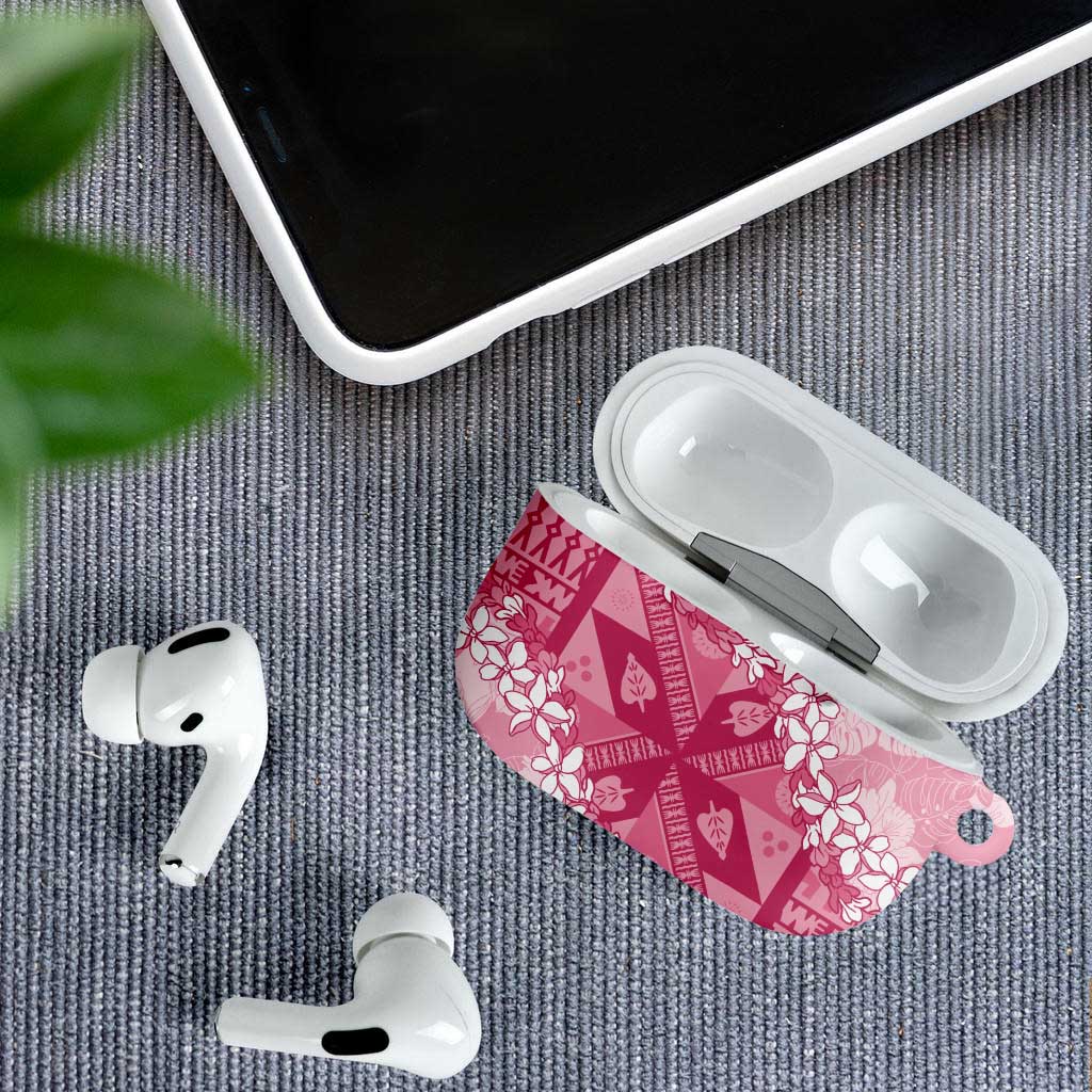 Bula Fiji Plumeria Tagimoucia Salusalu Pink AirPods Case Kaiviti Masi - Polynesian Pride