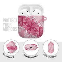 Bula Fiji Plumeria Tagimoucia Salusalu Pink AirPods Case Kaiviti Masi - Polynesian Pride