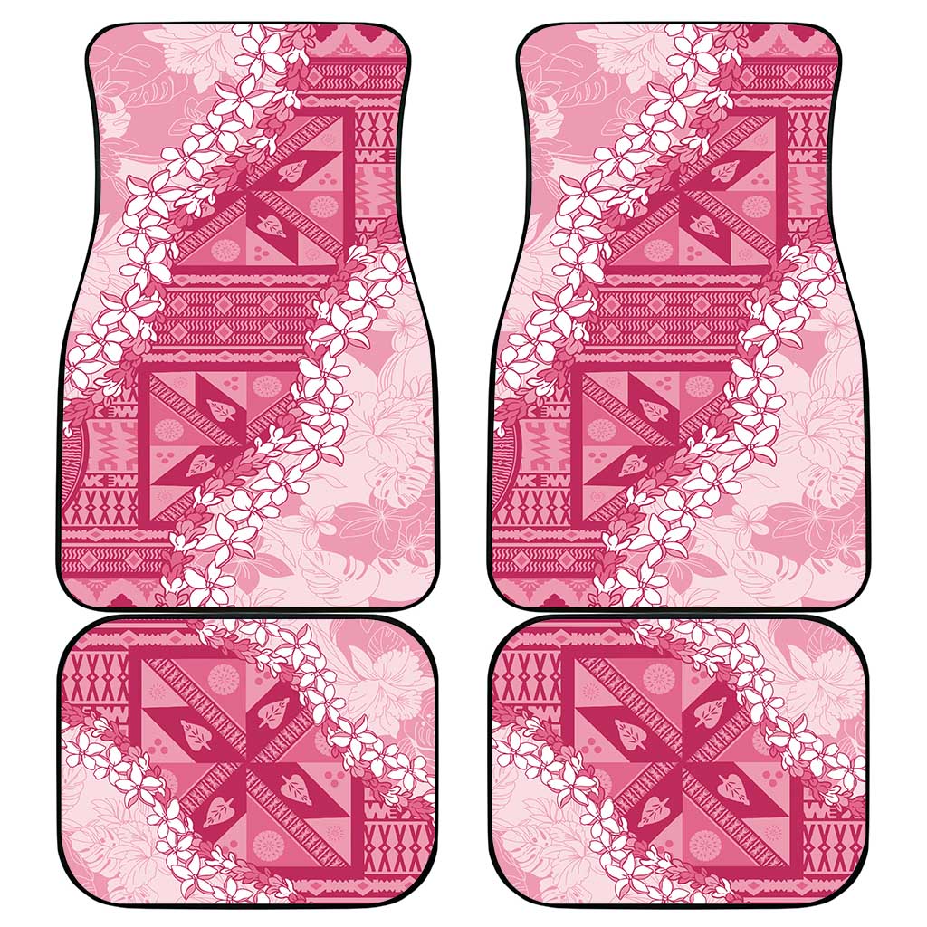 Bula Fiji Plumeria Tagimoucia Salusalu Pink Car Mats Kaiviti Masi LT7 - Polynesian Pride
