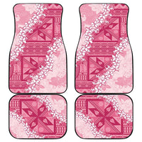 Bula Fiji Plumeria Tagimoucia Salusalu Pink Car Mats Kaiviti Masi LT7 - Polynesian Pride