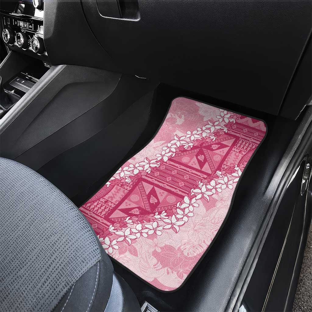 Bula Fiji Plumeria Tagimoucia Salusalu Pink Car Mats Kaiviti Masi LT7 - Polynesian Pride
