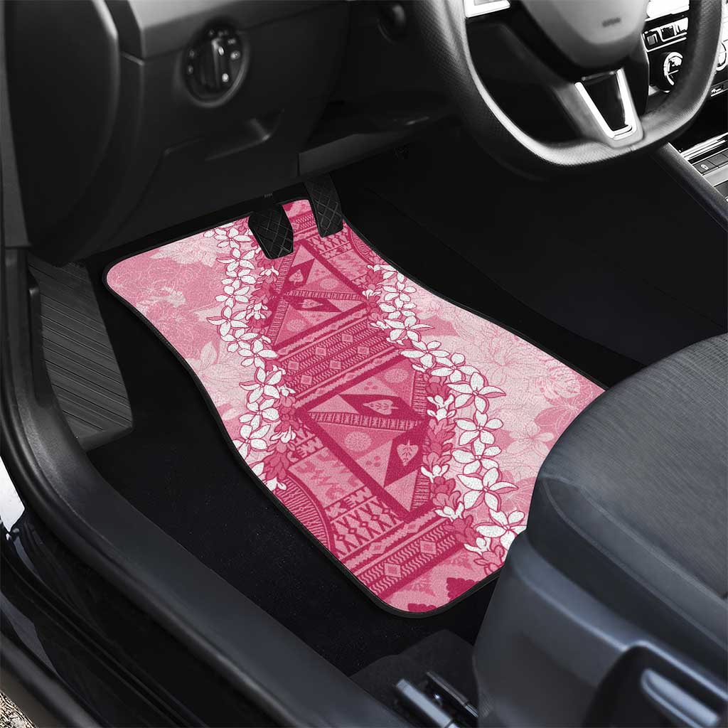 Bula Fiji Plumeria Tagimoucia Salusalu Pink Car Mats Kaiviti Masi LT7 - Polynesian Pride
