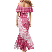 Bula Fiji Plumeria Tagimoucia Salusalu Pink Family Matching Mermaid Dress and Hawaiian Shirt Kaiviti Masi - Polynesian Pride